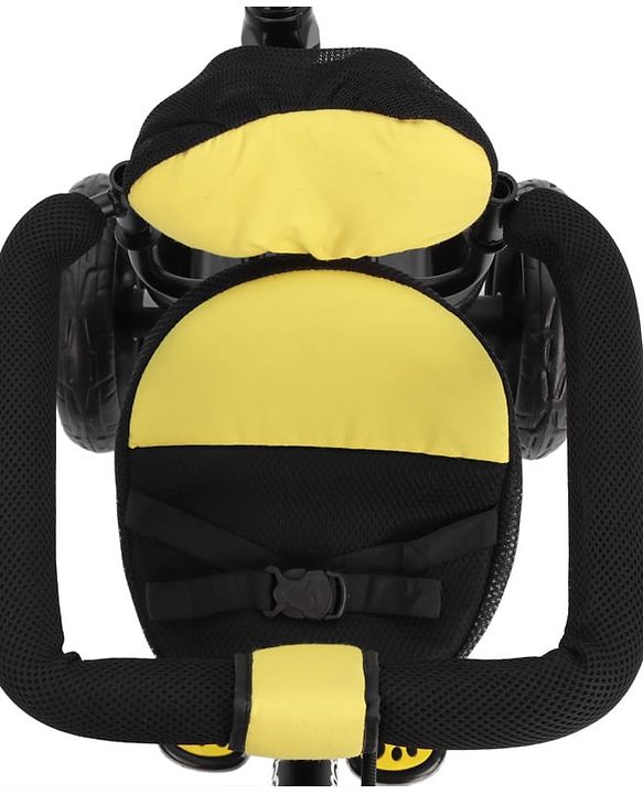 Babyhug Toddler Tricycle with Parental Push Handle, Cushioned Seat, Removable Safety Bar & Foldable Footrest  Plug & Play, Durable EVA Wheels  Yellow