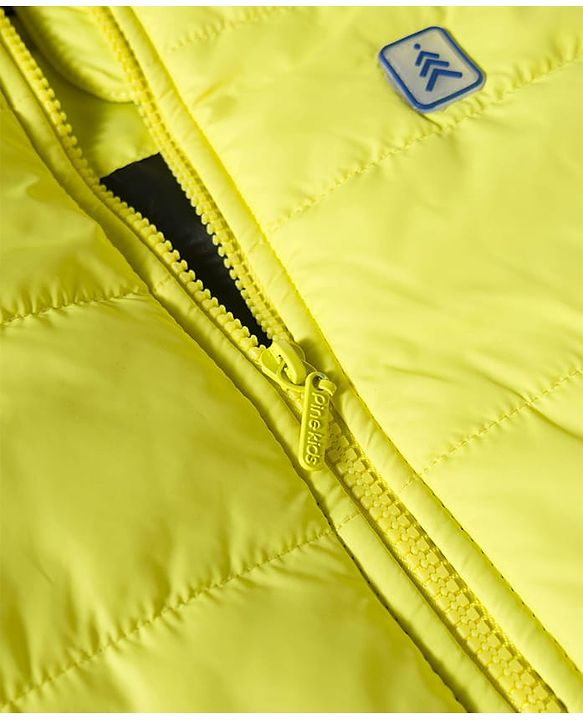 Pine Kids Woven Sleeveless Solid Color Padded Hooded Jacket - Lemon