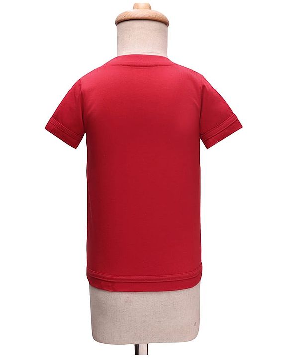 Babyhug Knit Full Sleeves Solid Color Blazer with T-Shirt - White & Red
