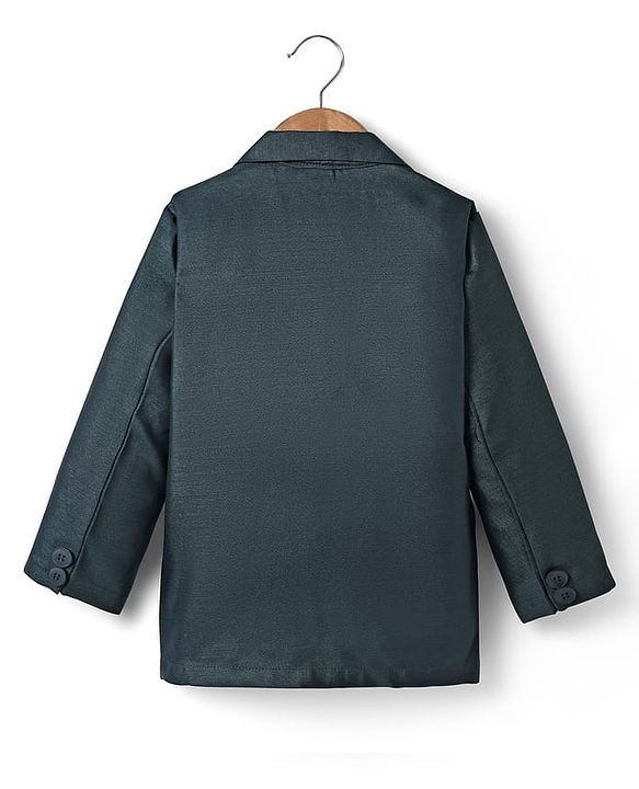 Babyhug Woven Full Sleeves Solid Coloured Blazer - Olive Green
