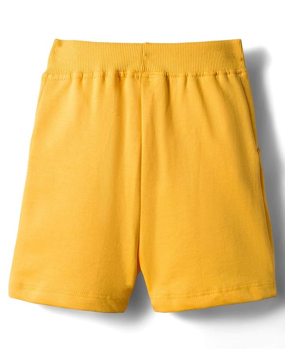 Babyhug Single Jersey Knit Half Sleeves T-Shirt and Shorts Set with Giraffe Print - Green & Yellow