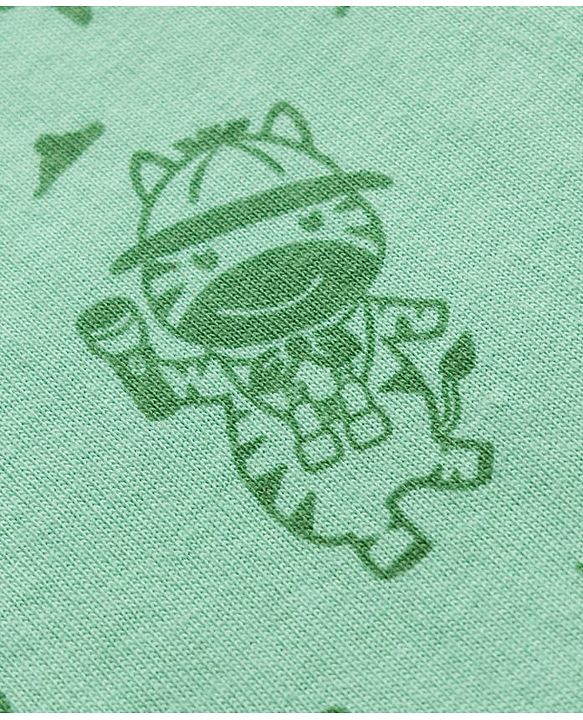 Babyhug Single Jersey Knit Half Sleeves T-Shirt and Shorts Set with Giraffe Print - Green & Yellow