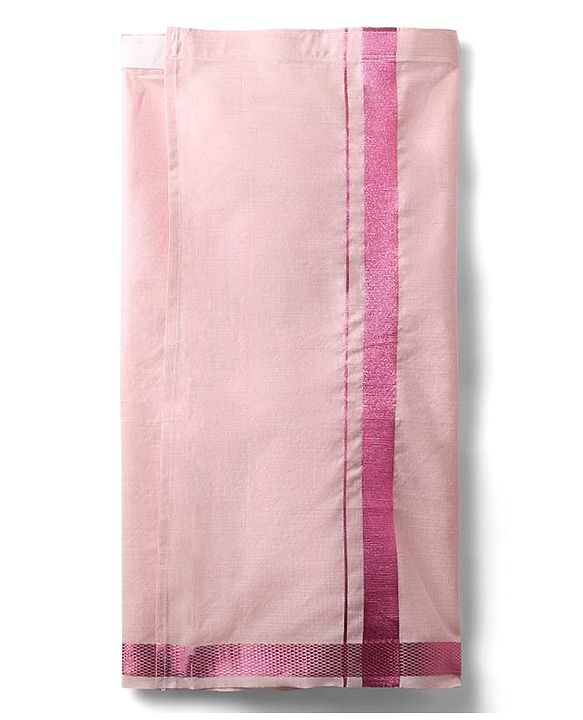Babyhug Woven Half Sleeves Solid Shirt & Mundu Set - Plum