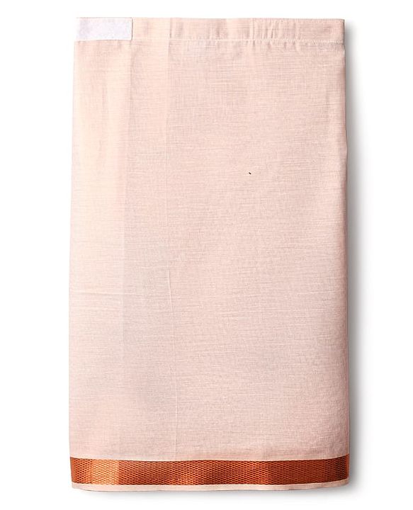 Babyhug Woven Half Sleeves Solid Shirt & Mundu Set - Peach