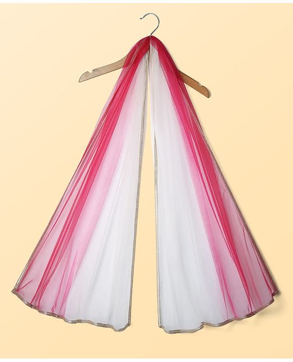 Pine Kids Woven Sleeveless Choli Lehenga Set with Dupatta Floral Glitter Print & Embroidery - Pink
