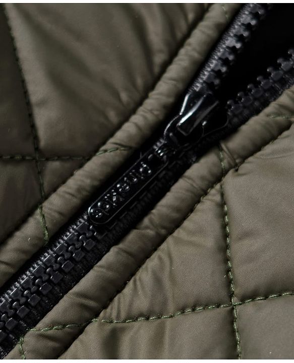 Pine Kids Woven Full Sleeves Solid Quilted Jacket - Olive Green