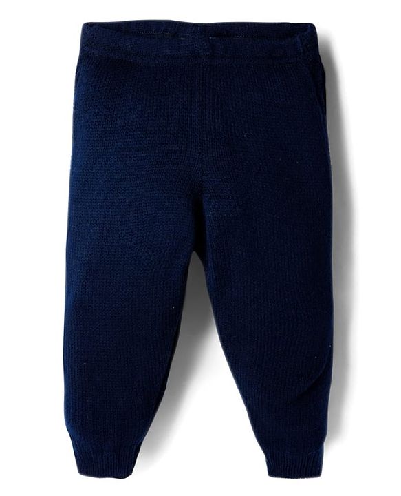 Babyhug Full Length Solid Color Fleece Pant - Navy Blue