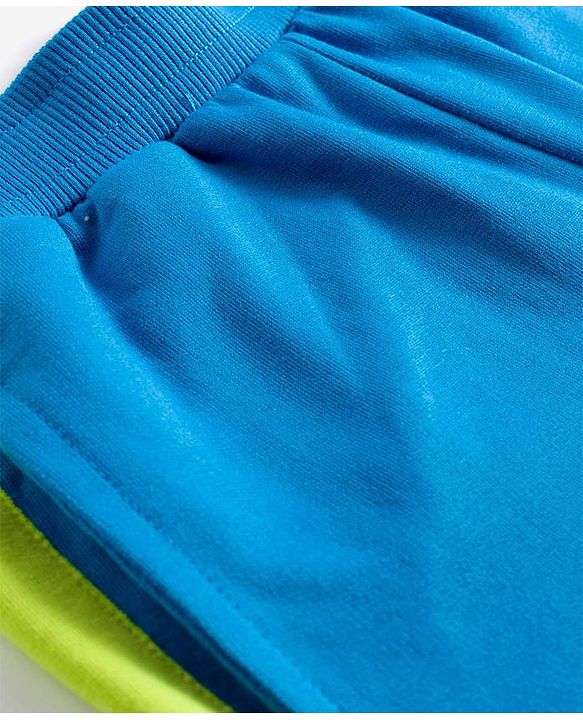 Pine Kids Cotton Knit Full Length Track Pant With Text Print - Blue