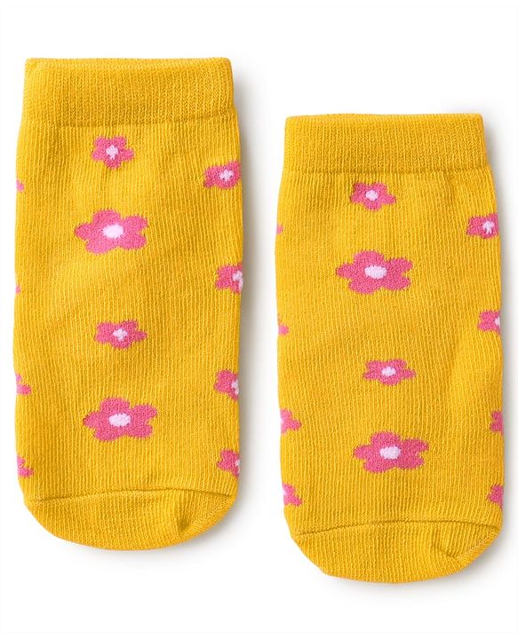 Cute Walk by Babyhug Knit Ankle Length Antibacterial Socks With Floral & Animal Design Pack Of 5 - Multicolour