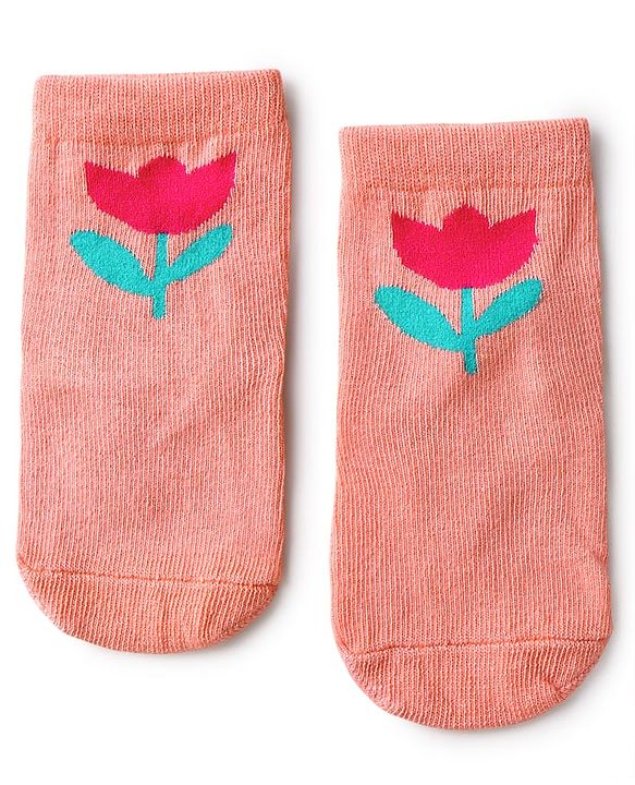 Cute Walk by Babyhug Knit Ankle Length Antibacterial Socks With Floral & Animal Design Pack Of 5 - Multicolour