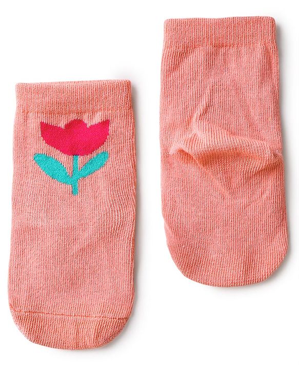 Cute Walk by Babyhug Knit Ankle Length Antibacterial Socks With Floral & Animal Design Pack Of 5 - Multicolour