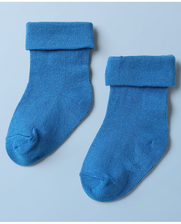 Cute Walk By Babyhug Knit Ankle Length Anti Bacterial Socks With Checks & Stripes Pack of 3 - White Navy & Medium Blue