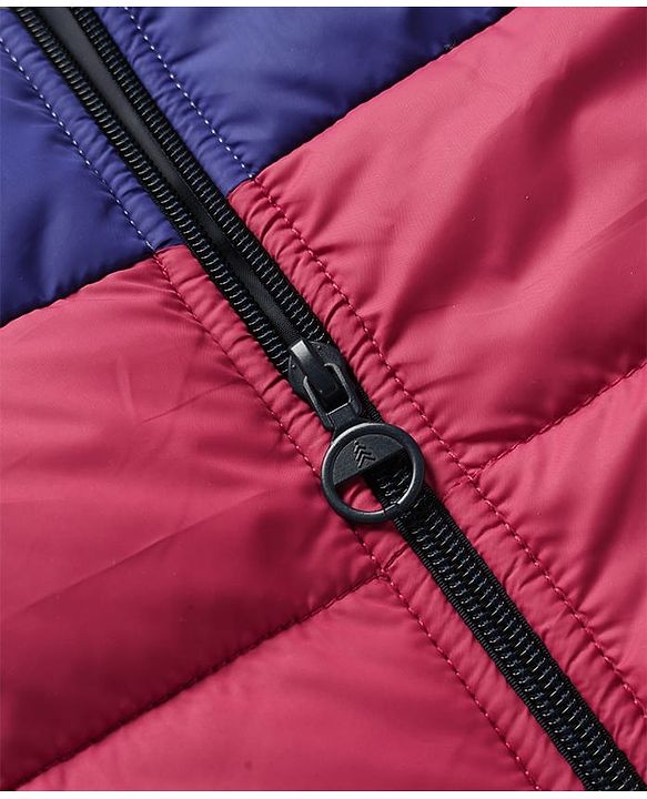 Pine Kids Woven Full Sleeves Colour Block Padded Hooded Jacket With Butterfly Embroidery - Multi Colour