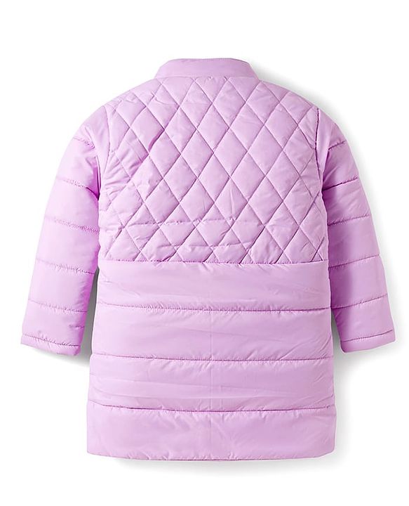 Pine Kids Woven Full Sleeves Padded Jacket with Butterfly Patch Detailing - Purple