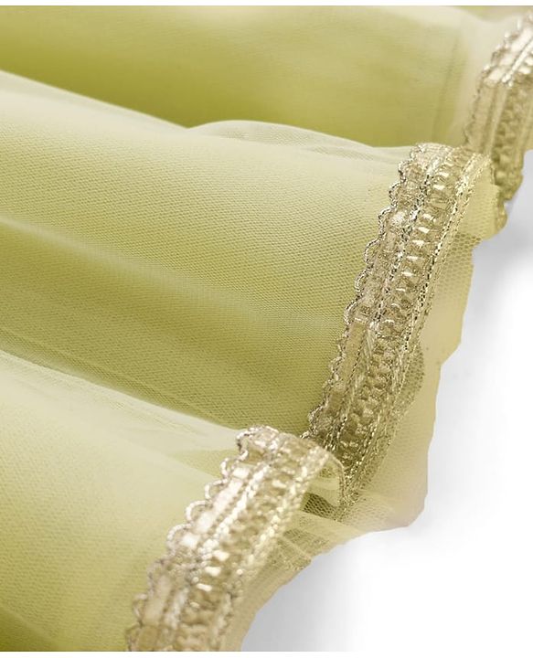 Babyhug Woven Sleeveless Choli Lehenga & Dupatta Set With Sequin Detailing - Green