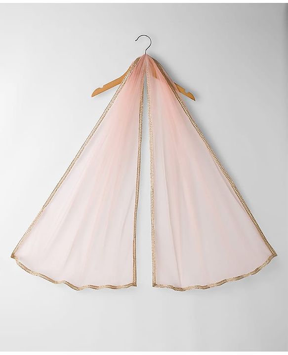 Babyhug Woven Sleeveless Choli Lehenga Set with Dupatta Sequin & Lace Detailing - Peach