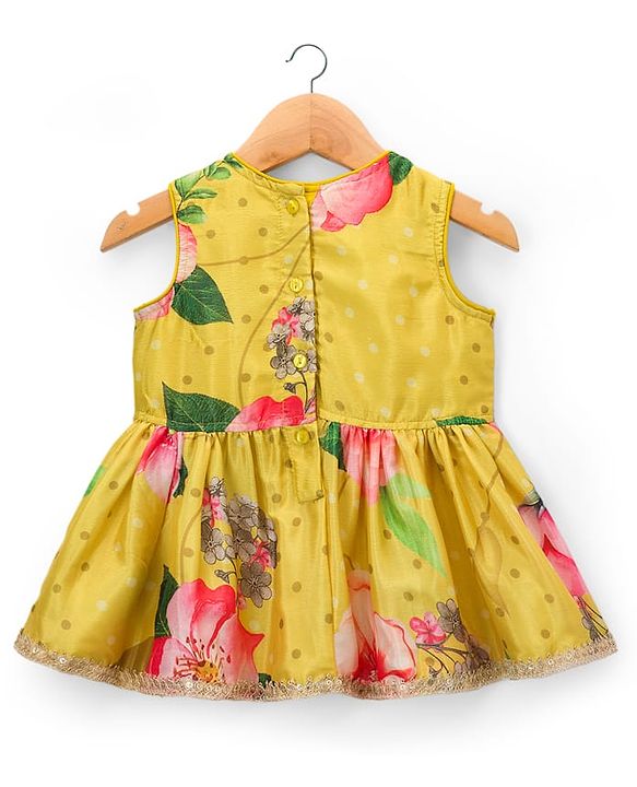 Babyhug Woven Sleeveless Choli Lehenga & Dupatta Set With Digital Printed & Embriodery - Yellow