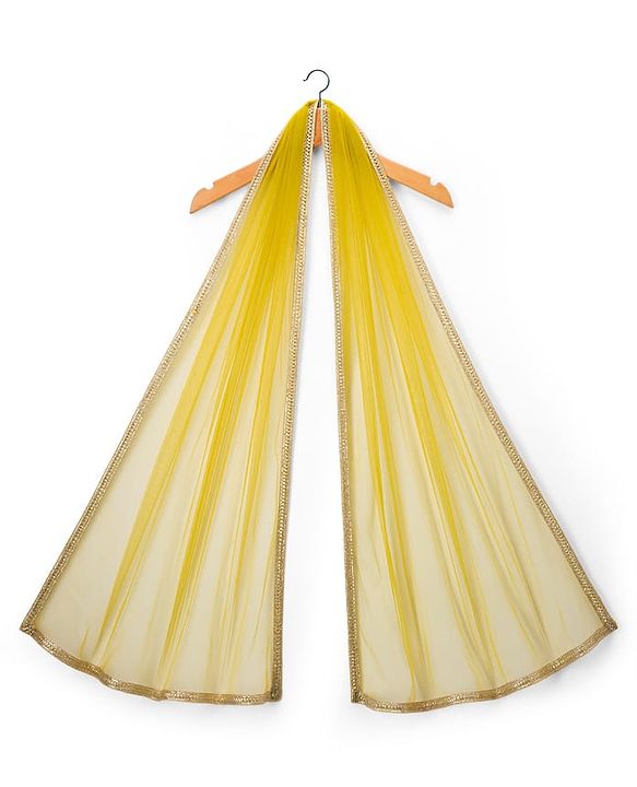 Babyhug Woven Sleeveless Choli Lehenga & Dupatta Set With Digital Printed & Embriodery - Yellow