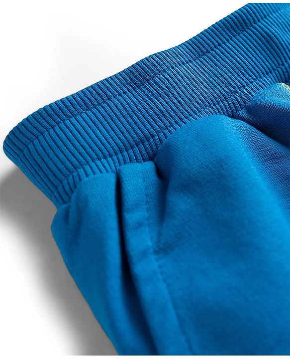 Pine Kids Knit Full Length Lounge Pant With Text Print - Blue