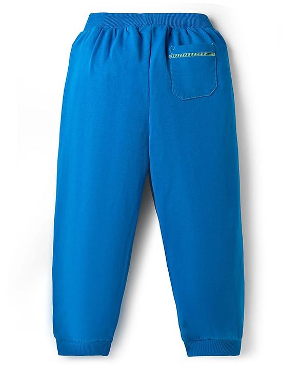 Pine Kids Knit Full Length Lounge Pant With Text Print - Blue