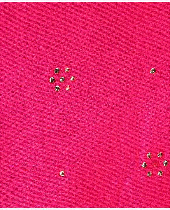 Babyhug Woven Sleeveless Choli Lehenga & Dupatta Set With Foil Print - Fuschia