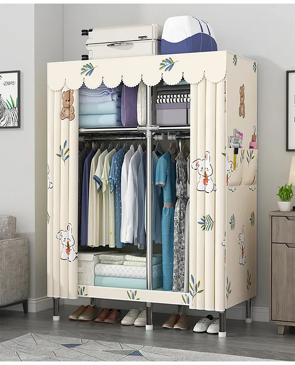 StarAndDaisy Kids Foldable Wardrobe with Cover Drawers Portable