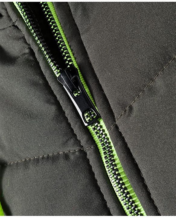 Pine Kids Woven Full Sleeves Hooded Solid Padded Jacket - Olive Green
