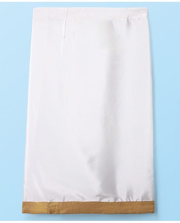 Babyhug Woven Half Sleeves Solid Shirt & Mundu Set - Navy Blue & White