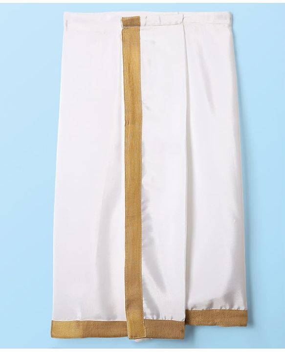 Babyhug Woven Half Sleeves Solid Shirt & Mundu Set - Navy Blue & White