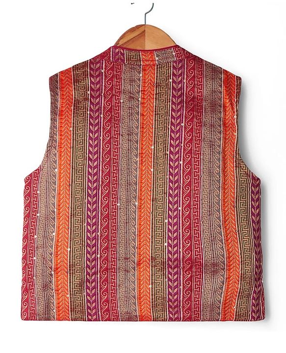 Babyhug Woven Full Sleeves Kurta Pyjama Set With Brocade Jacket - Mustard