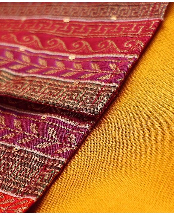 Babyhug Woven Full Sleeves Kurta Pyjama Set With Brocade Jacket - Mustard