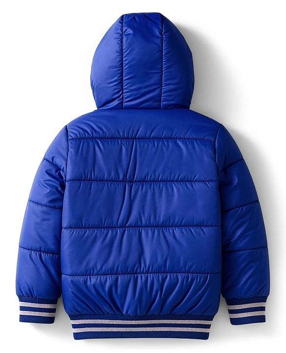 Pine Kids Woven Full Sleeves Hoodie With Lining & Pockets - Blue