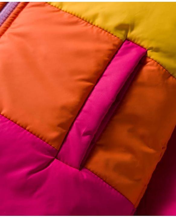 Pine Kids Woven Full Sleeves Hooded Padded Winter Jacket with Color Block Design - Multicolor
