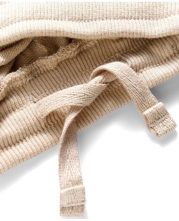Pine Kids Cotton Knit Full Length Track Pant - Off White