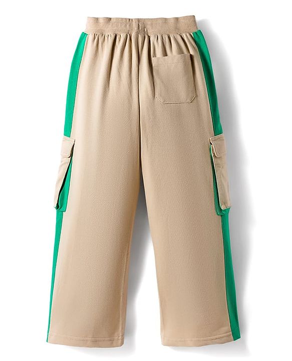 Pine Kids Cotton Knit Full Length Track Pant - Off White