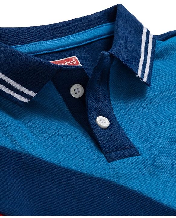 Babyhug Single Jersey Knit Half Sleeves T-Shirt & Shorts Set with Sport Theme Print - Navy Blue & Blue
