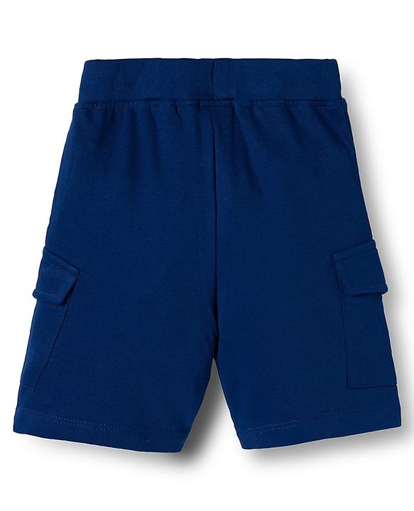 Babyhug Single Jersey Knit Half Sleeves T-Shirt & Shorts Set with Sport Theme Print - Navy Blue & Blue