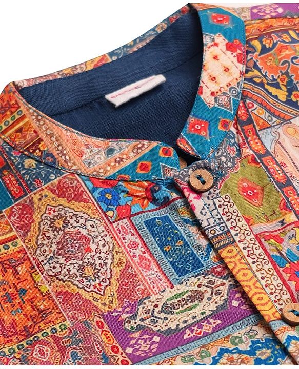 Babyhug Woven Full Sleeves Kurta Pajama Set With Printed Jacket - Teal Blue