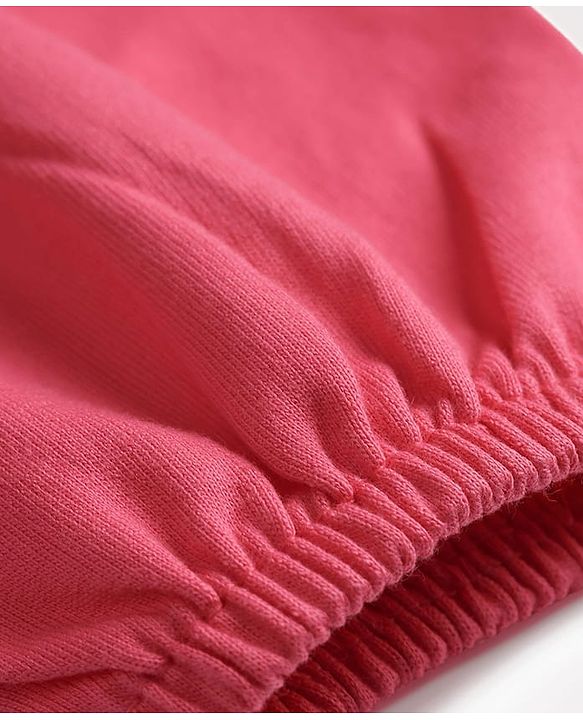 Pine Kids Cotton Knit Full Sleeves Winter Sweatshirt Dress With Cut & Sew Design - Dark Pink