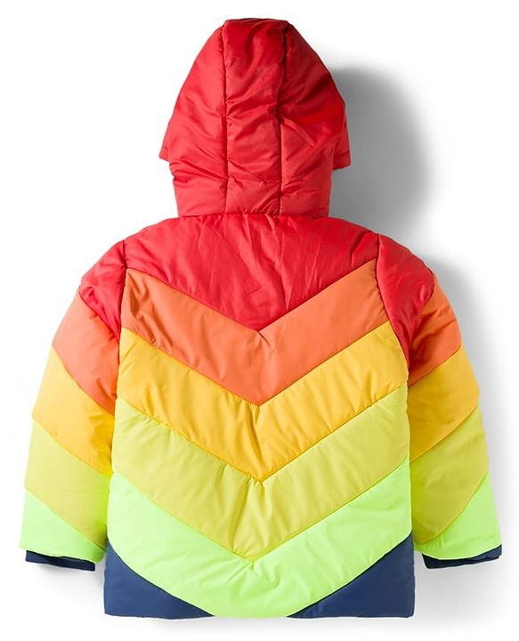 Pine Kids Woven Full Sleeves Solid Color Block Hooded Padded Jacket - Multicolor