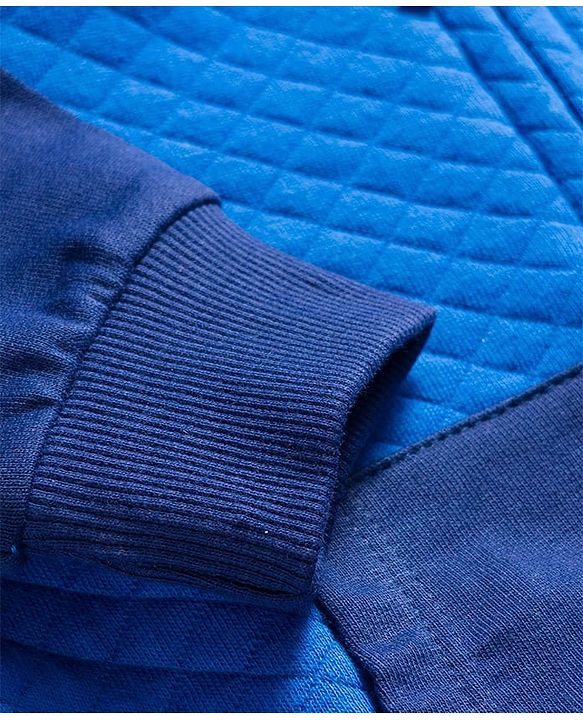 Babyhug Cotton Knit Full Sleeves Heavy Gauge Quilted Fabric Hooded Sweatjacket With Front & Back Graphcis & Kangaroo Pockets - Multicolor
