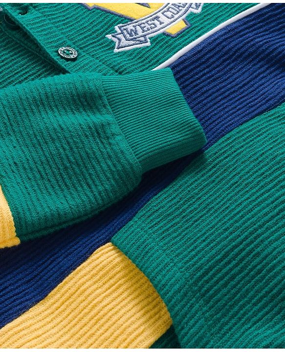 Babyhug Cotton Knit Full Sleeves Sweatshirt With Text Embroidery & Kangaroo Pockets - Dark Green