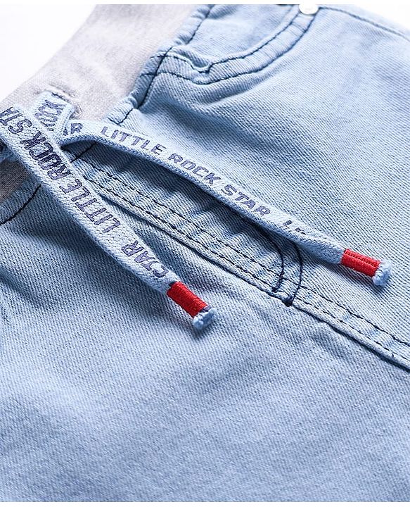 Babyhug Cotton Denim Full Length Washed Jeans With Stretch - Dark Blue