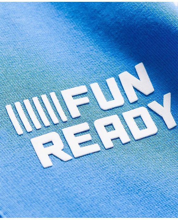 Babyhug Cotton Knit Full Sleeves Hooded Sweatjacket With Text Print & Kangaroo Pockets - Blue