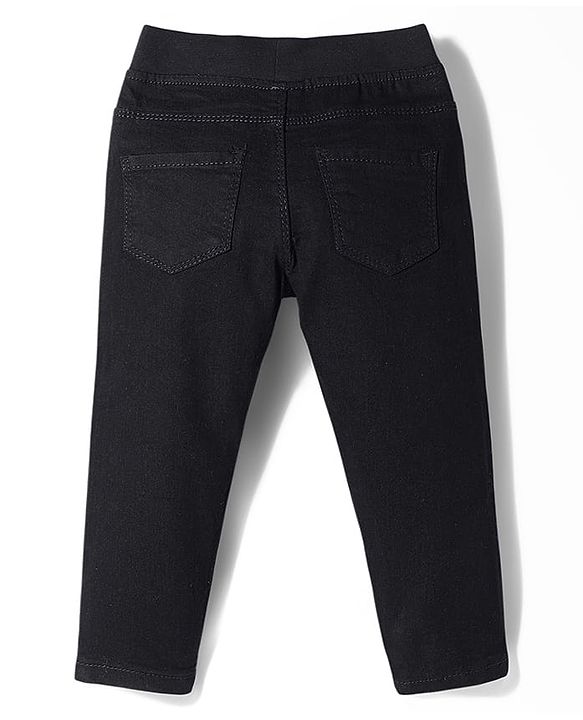 Babyhug Cotton Denim Full Length Washed Jeans With Stretch - Navy Blue