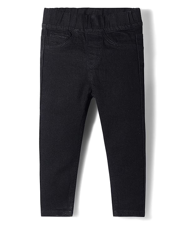 Babyhug Cotton Denim Full Length Washed Jegging With Stretch - Cloud Blue