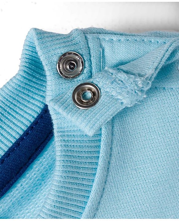Babyhug Cotton Knit Full Sleeves Sweatshirt With Polar Bear Graphics - Blue