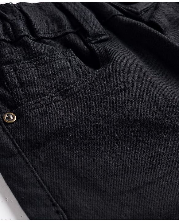 Babyhug Cotton Denim Full Length Jeans With Stretch - Navy Blue