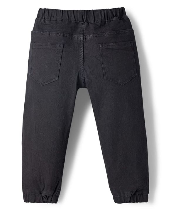 Babyhug Cotton Denim Full Length  Washed Jeans With Stretch - Navy Blue