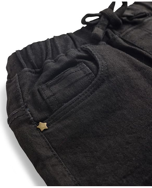 Babyhug Cotton Denim Full Length  Washed Jeans With Stretch - Navy Blue